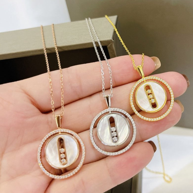 [⭐Lioran]Demo MOVE MM NACRE BLANCHE DIAMOND NECKLACE
