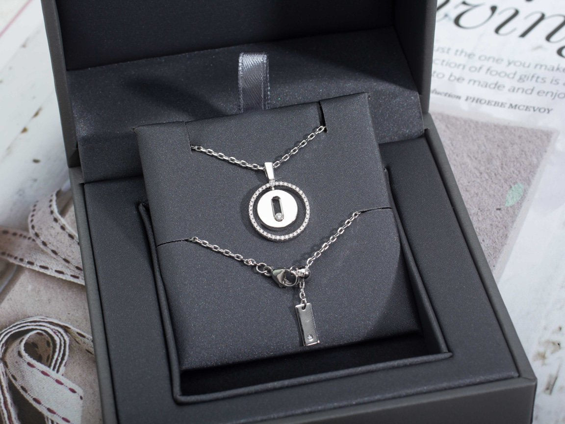[⭐Lioran]Demo MOVE PM NECKLACE SILVER DIAMOND