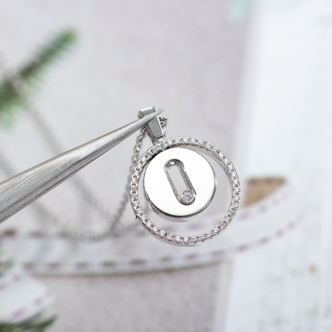 [⭐Lioran]Demo MOVE PM NECKLACE SILVER DIAMOND