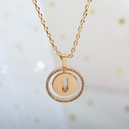 [⭐Lioran]Demo MOVE PM NECKLACE PINK GOLD DIAMOND