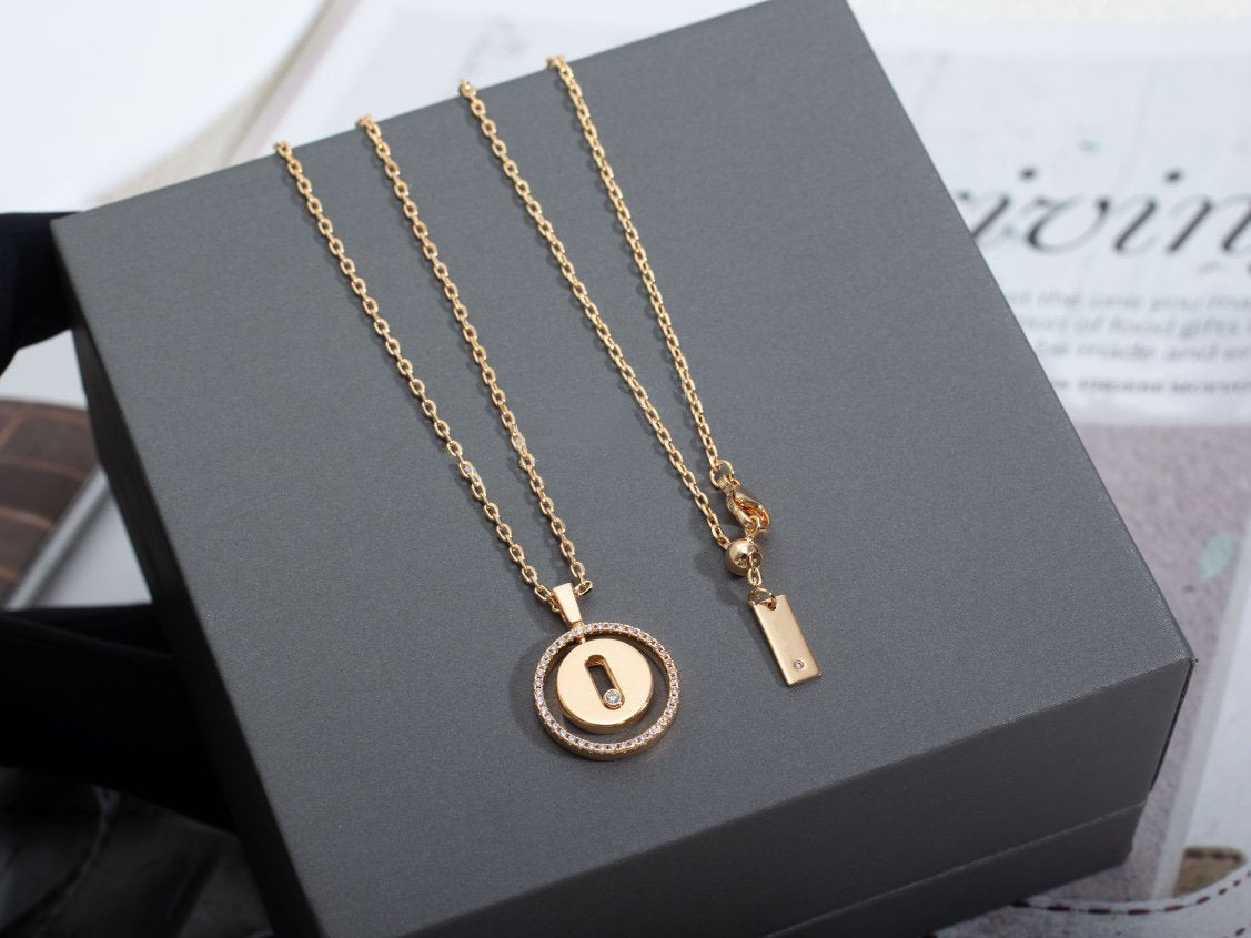 [⭐Lioran]Demo MOVE PM NECKLACE PINK GOLD DIAMOND