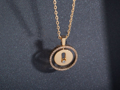 [⭐Lioran]Demo MOVE PM NECKLACE PINK GOLD DIAMOND
