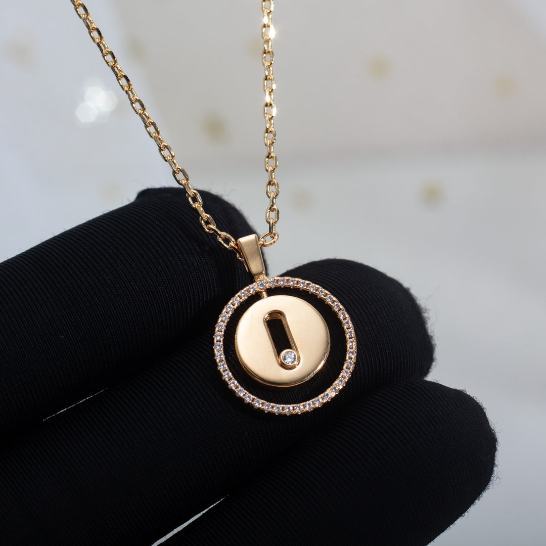 [⭐Lioran]Demo MOVE PM NECKLACE PINK GOLD DIAMOND
