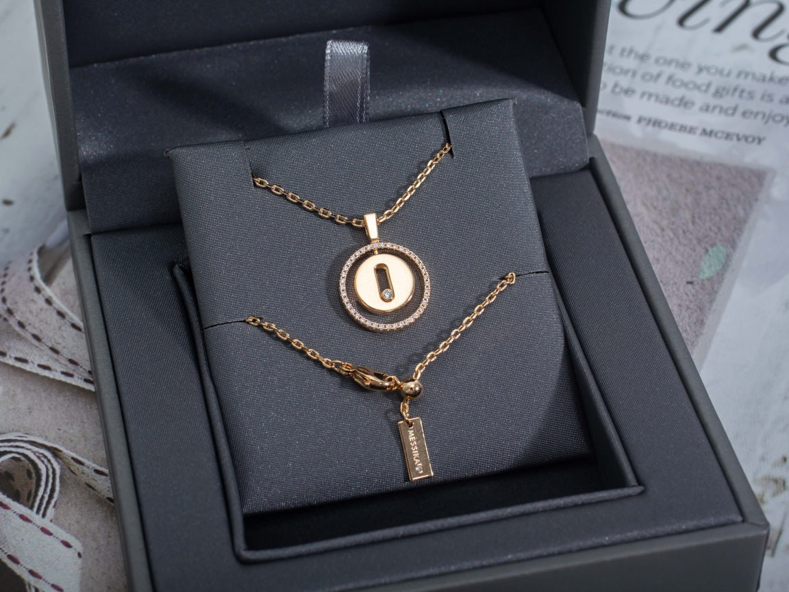 [⭐Lioran]Demo MOVE PM NECKLACE PINK GOLD DIAMOND