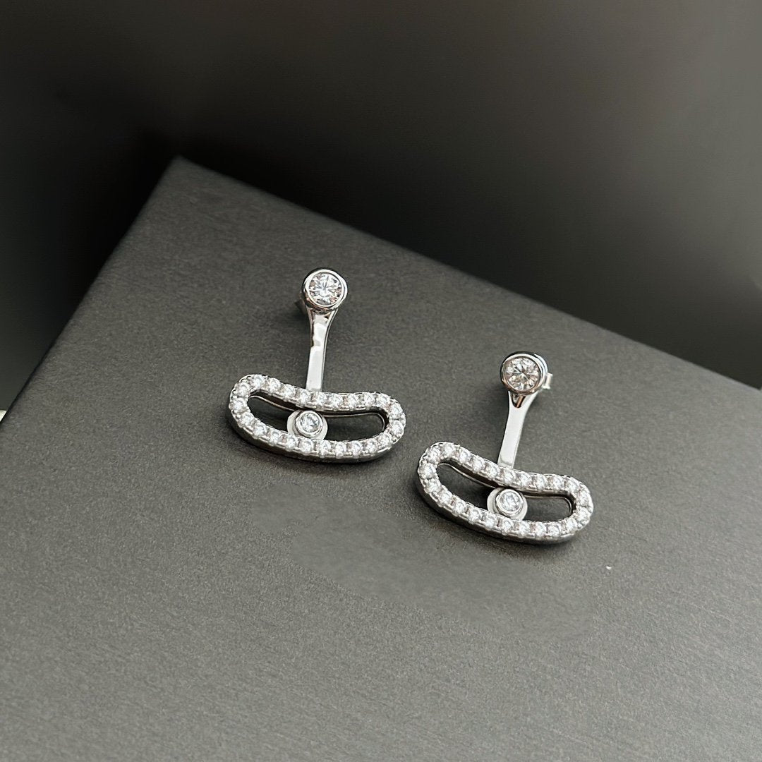 [⭐Lioran]MOVE UNO SILVER DIAMOND EARRINGS
