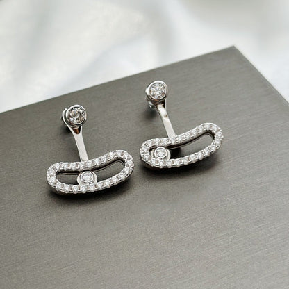 [⭐Lioran]MOVE UNO SILVER DIAMOND EARRINGS