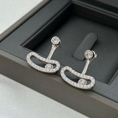 [⭐Lioran]MOVE UNO SILVER DIAMOND EARRINGS