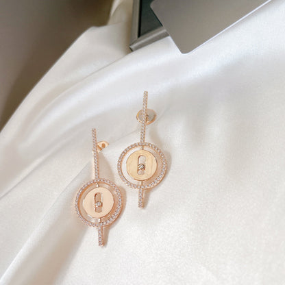 [⭐Lioran]Demo MOVE ARROW PINK GOLD DIAMOND EARRINGS