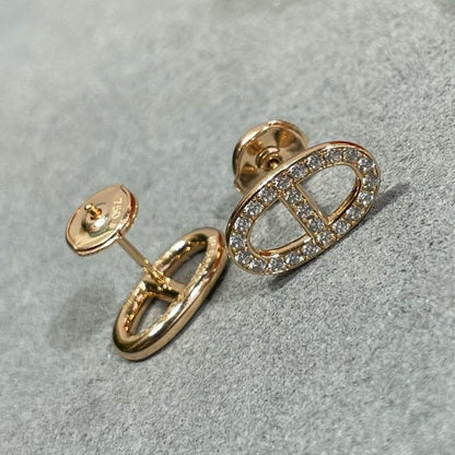 [⭐Lioran]HM FULL DIAMOND PIG NOSE STUD EARRINGS