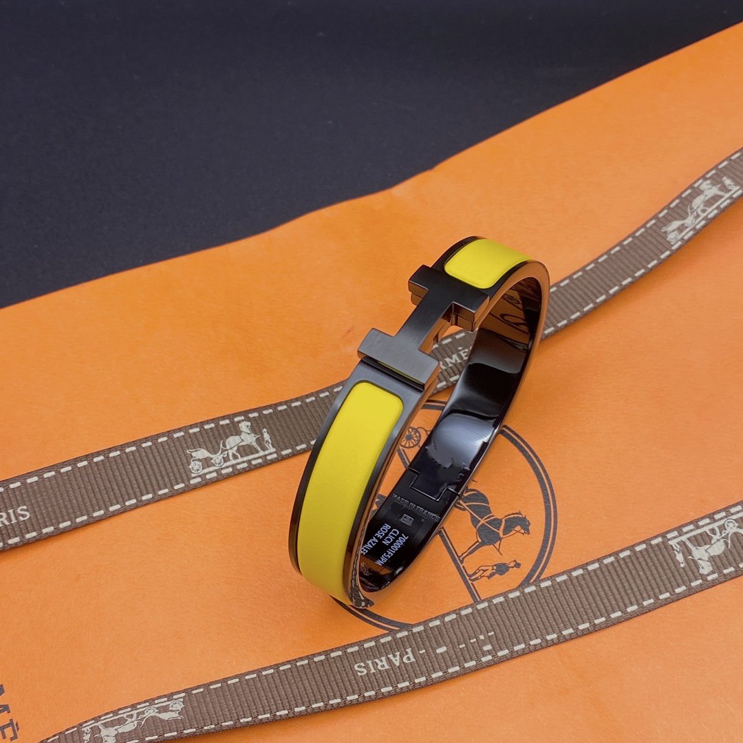 [⭐Lioran]CLIC HM SO BLACK YELLOW BRACELET