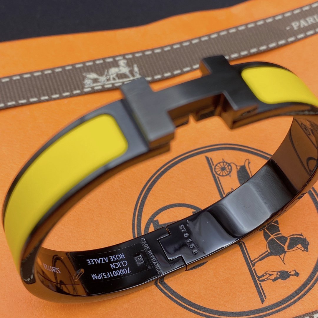 [⭐Lioran]CLIC HM SO BLACK YELLOW BRACELET