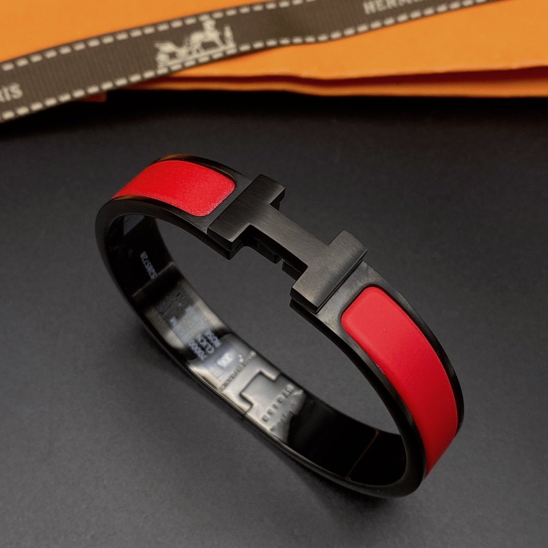 [⭐Lioran]CLIC HM SO BLACK RED BRACELET