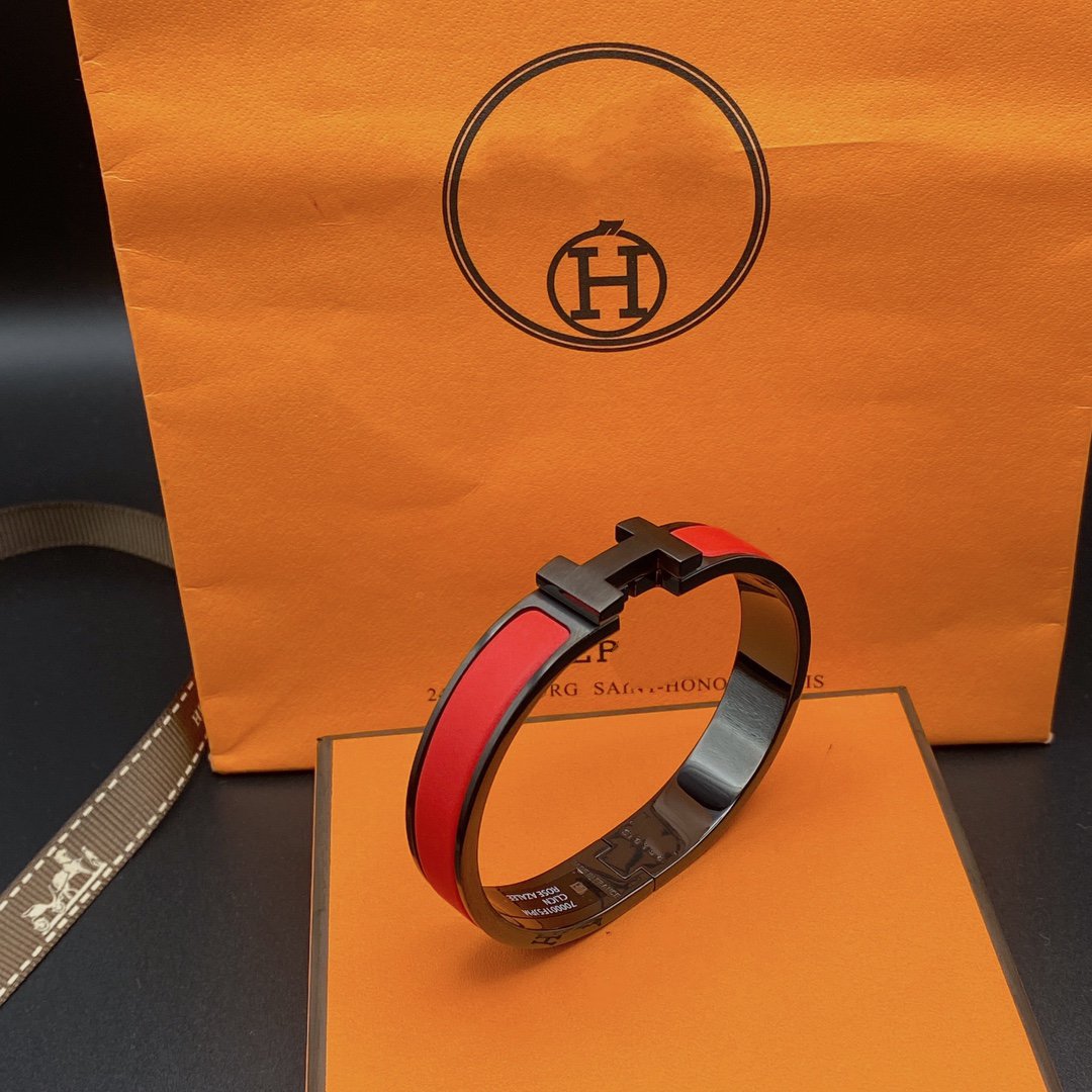 [⭐Lioran]CLIC HM SO BLACK RED BRACELET