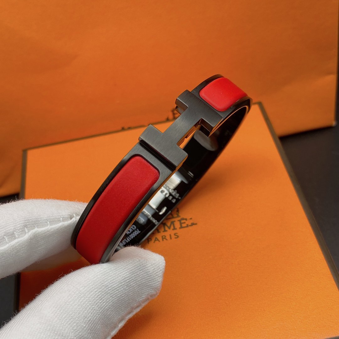 [⭐Lioran]CLIC HM SO BLACK RED BRACELET