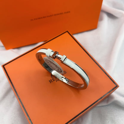 [⭐Lioran]CLASSIC HM CLIC WHITE 8MM ENAMEL BRACELET