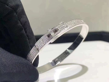 [⭐Lioran]HM KELLY BRACELET IN SILVER AND FULL PAVE DIAMOND