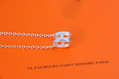 [⭐Lioran]HM NECKLACE H LETTER OVAL SERIES
