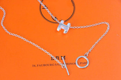 [⭐Lioran]HM NECKLACE H LETTER OVAL SERIES