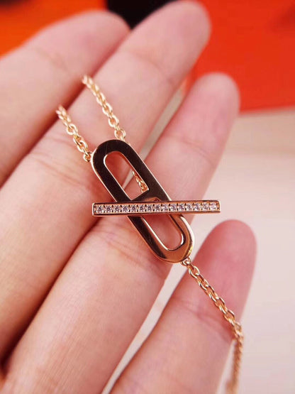 [⭐Lioran]HM NECKLACE PLATINUM ROSE GOLD DIAMOND