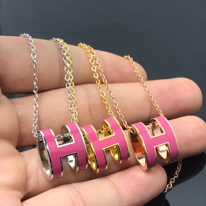 [⭐Lioran]H NECKLACE PINK