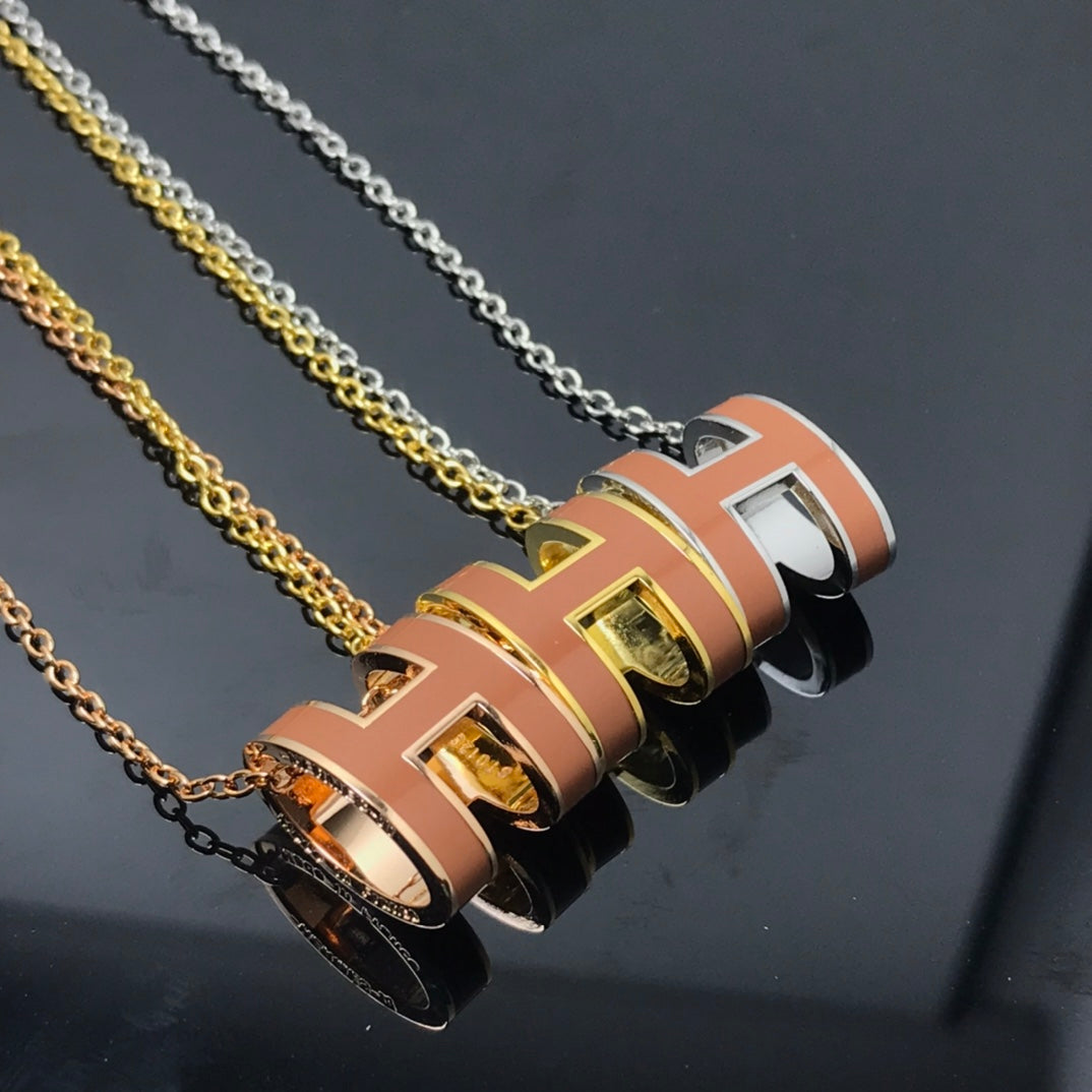 [⭐Lioran]H NECKLACE BROWN