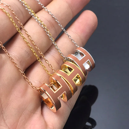 [⭐Lioran]H NECKLACE BROWN