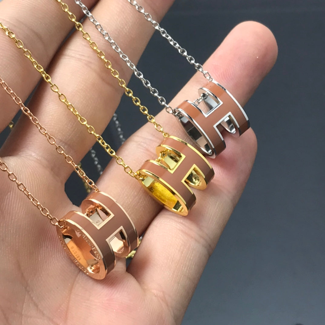 [⭐Lioran]H NECKLACE BROWN