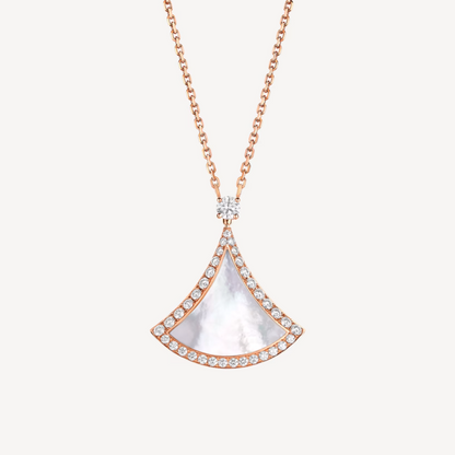 [⭐Lioran]DREAM MOP DIAMOND PAVED PINK GOLD NECKLACE