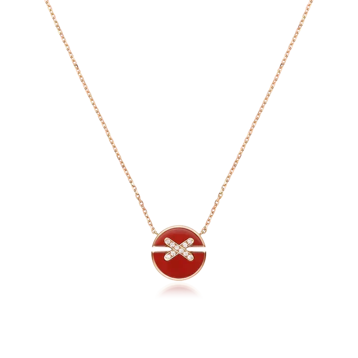 [⭐Lioran]JEUX DE ROSE GOLD DIAMOND NECKLACE