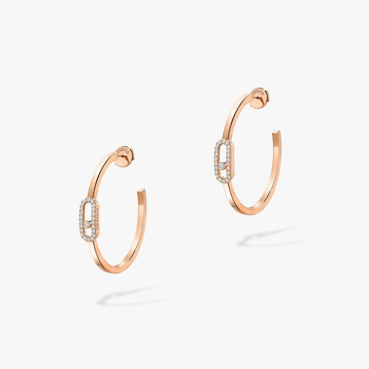 [⭐Lioran]CREOLES MOVE UNO PM DIAMOND EARRINGS