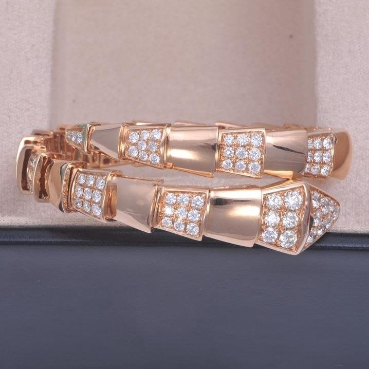 [⭐Lioran]SERPENTI BRACELET PINK GOLD DIAMOND