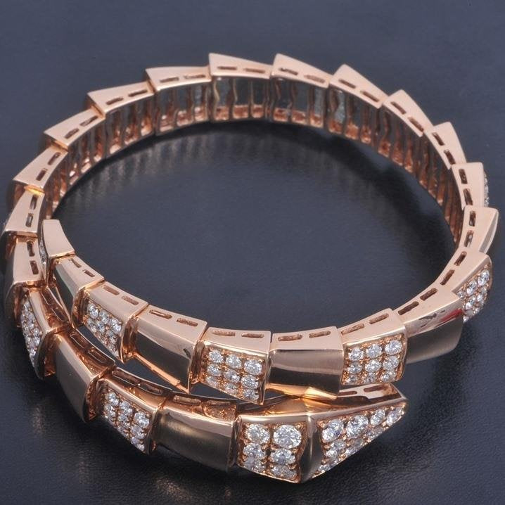 [⭐Lioran]SERPENTI BRACELET PINK GOLD DIAMOND
