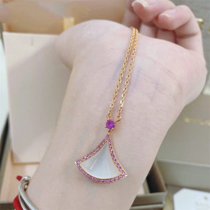 [⭐Lioran]DREAM NECKLACE MOP DIAMOND PINK