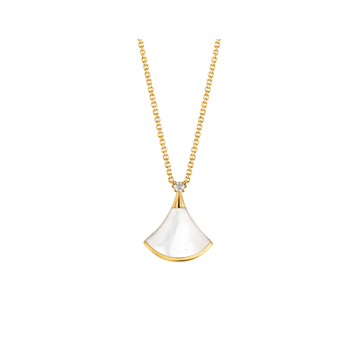 [⭐Lioran]DREAM NECKLACE WHITE MOP GOLD 1 DIAMOND