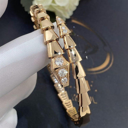 [⭐Lioran]SERPENTI BRACELET DIAMONDS PINK GOLD