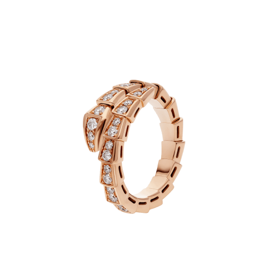 [⭐Lioran]SERPENTI RING PINK GOLD DIAMOND PAVED 4MM