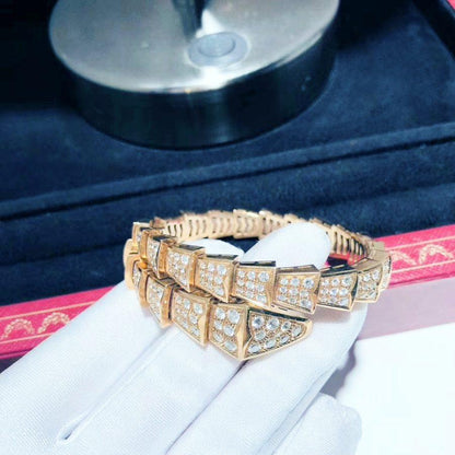 [⭐Lioran]SERPENTI BRACELET 8MM PINK GOLD DIAMOND