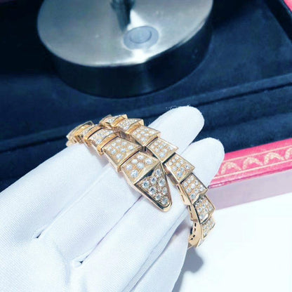 [⭐Lioran]SERPENTI BRACELET 8MM PINK GOLD DIAMOND