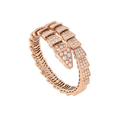 [⭐Lioran]SERPENTI BRACELET 8MM PINK GOLD DIAMOND