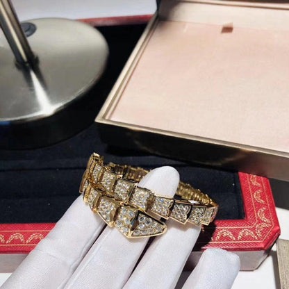 [⭐Lioran]SERPENTI BRACELET 8MM GOLD DIAMOND