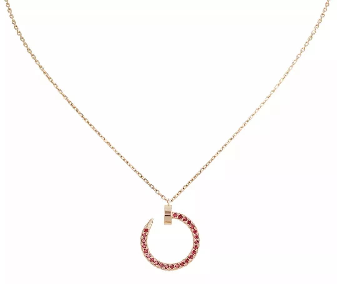 [⭐Lioran]JUSTE NECKLACE GOLD RED DIAMONDS