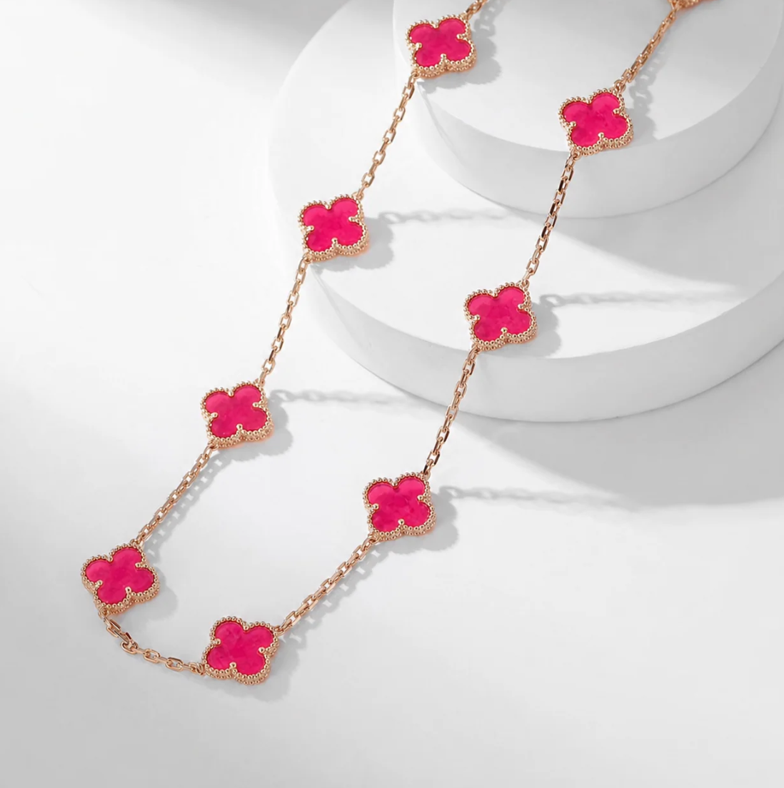 [⭐Lioran]CLOVER 10 MOTIFS  NEW BUBBLE PINK ENAMEL