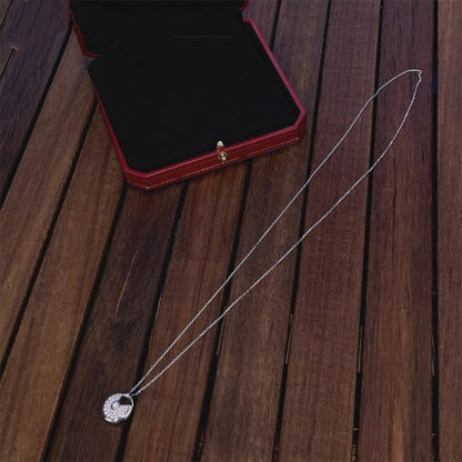[⭐Lioran]AMULETTE SILVER FULL DIAMOND NECKLACE