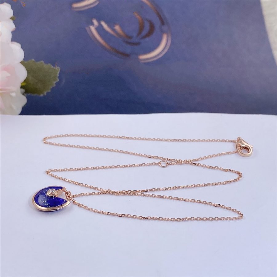 [⭐Lioran]AMULETTE ROSE GOLD AGATE NECKLACE