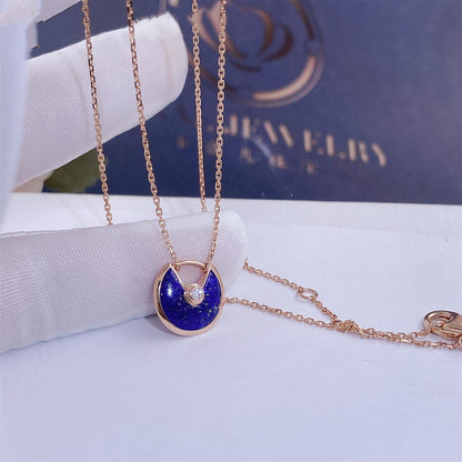 [⭐Lioran]AMULETTE ROSE GOLD AGATE NECKLACE