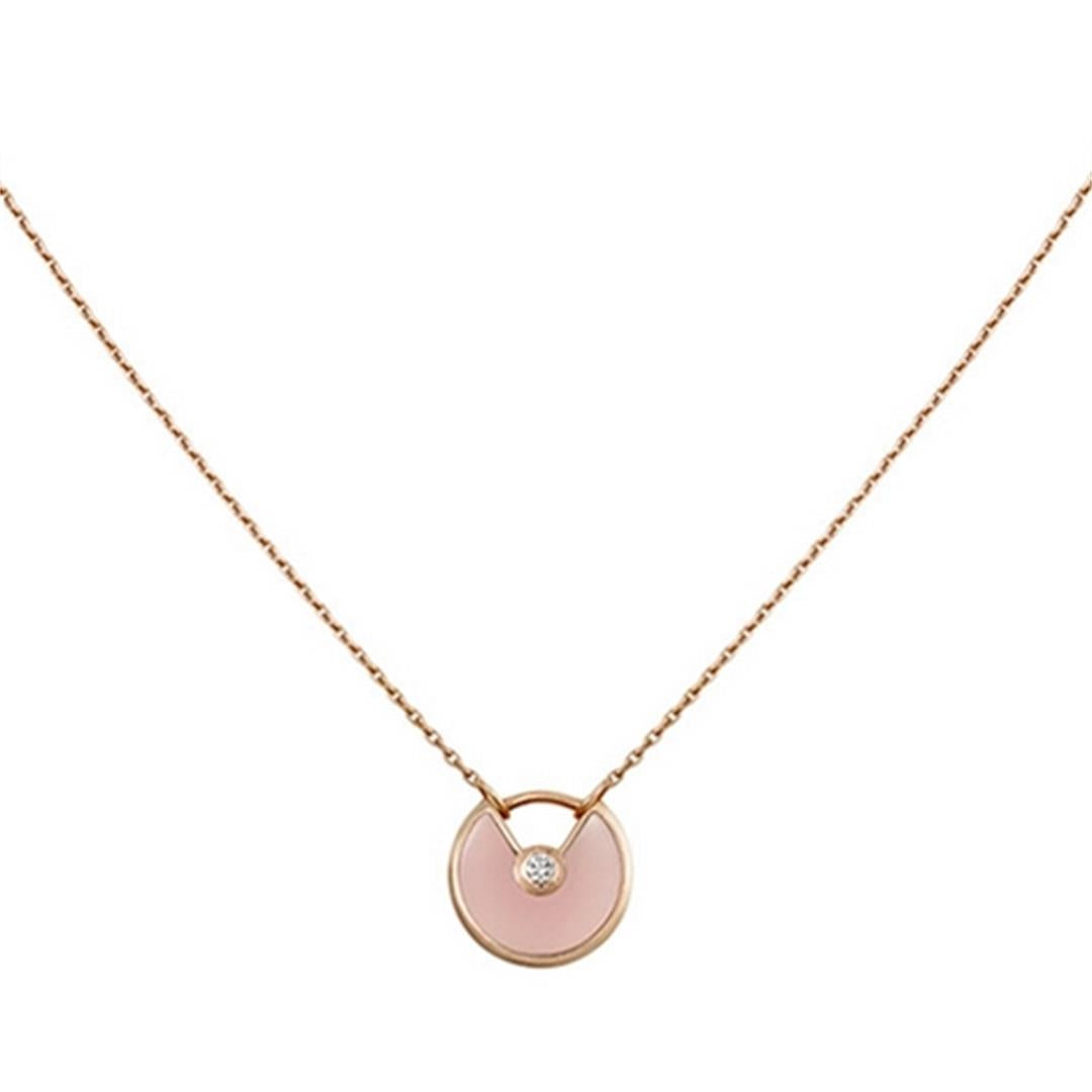 [⭐Lioran]AMULETTE ROSE GOLD PINK MOP NECKLACE