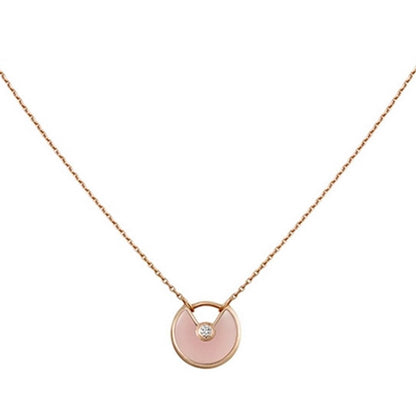 [⭐Lioran]AMULETTE ROSE GOLD PINK MOP NECKLACE