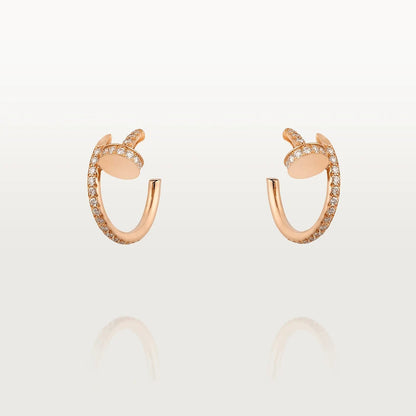 [⭐Lioran]JUSTE EARRINGS 12.75MM PINK GOLD DIAMOND