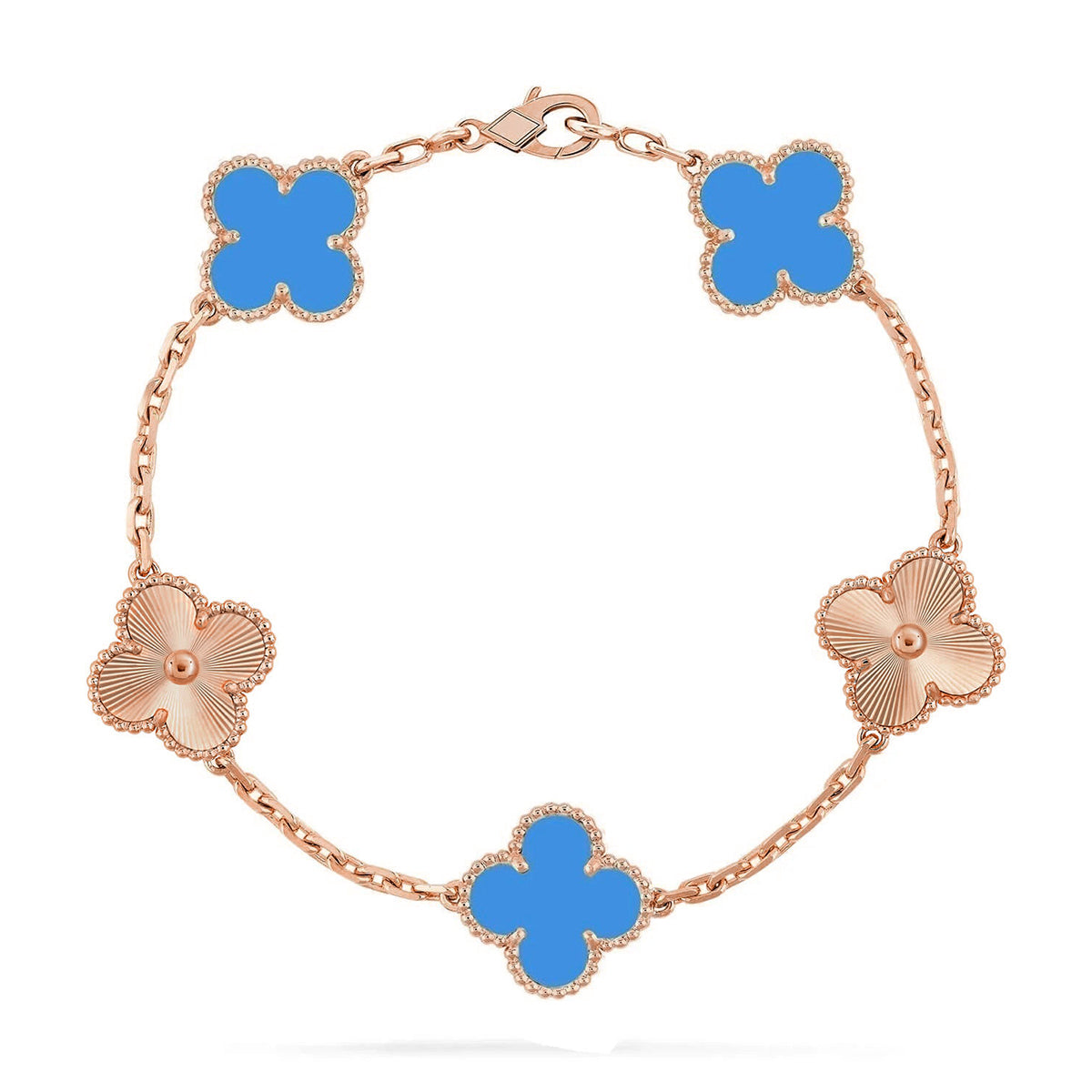 [⭐Lioran] CLOVER 5 MOTIF BLUE AGATE BRACELET COLLECTION
