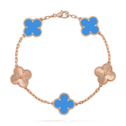 [⭐Lioran] CLOVER 5 MOTIF BLUE AGATE BRACELET COLLECTION